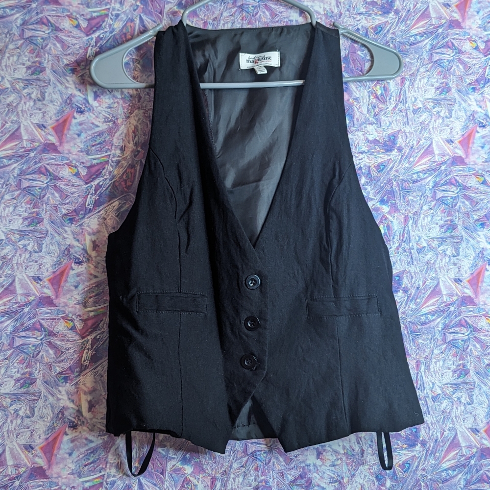 Fashion Magazine Women's Fitted Button Suit Vest 90s Accessory Piece
